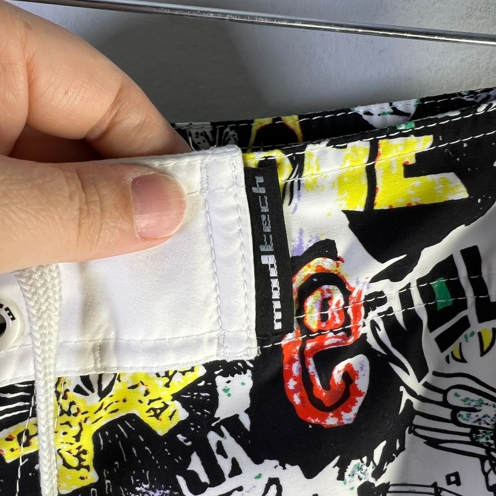 Volcom ModTech Mens Sz 33 Boardshorts Graffiti Print Swim Trunks Colorful Beach - Picture 9 of 16